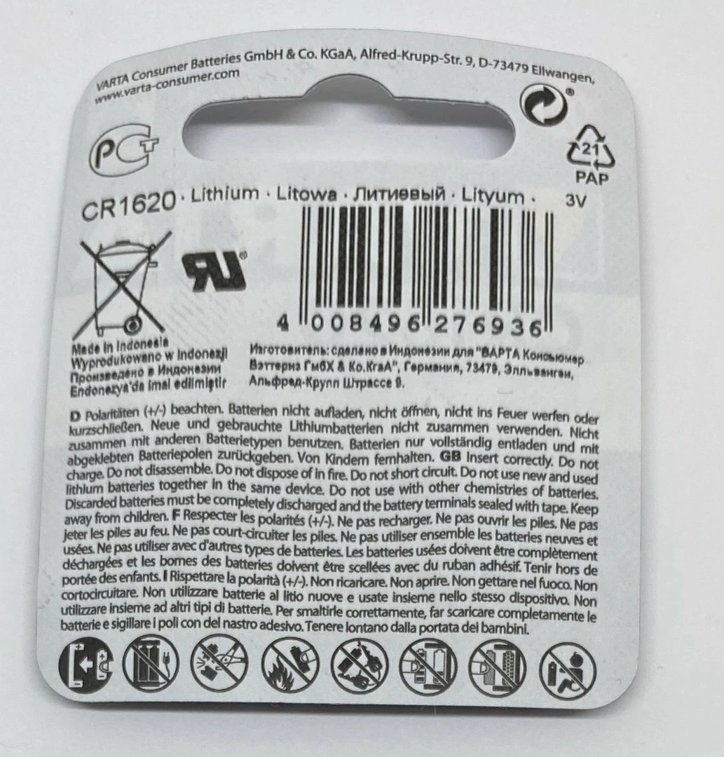 Varta CR1620 – Bild 2