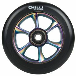 Chilli Pro Scooter Ersatzrolle Wheel Turbo 110mm Black PU / Rainbow Core