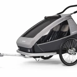 Croozer Kid Keeke 2 Gefedert Mit Fahrrad- Und Buggy-Option Stone Grey