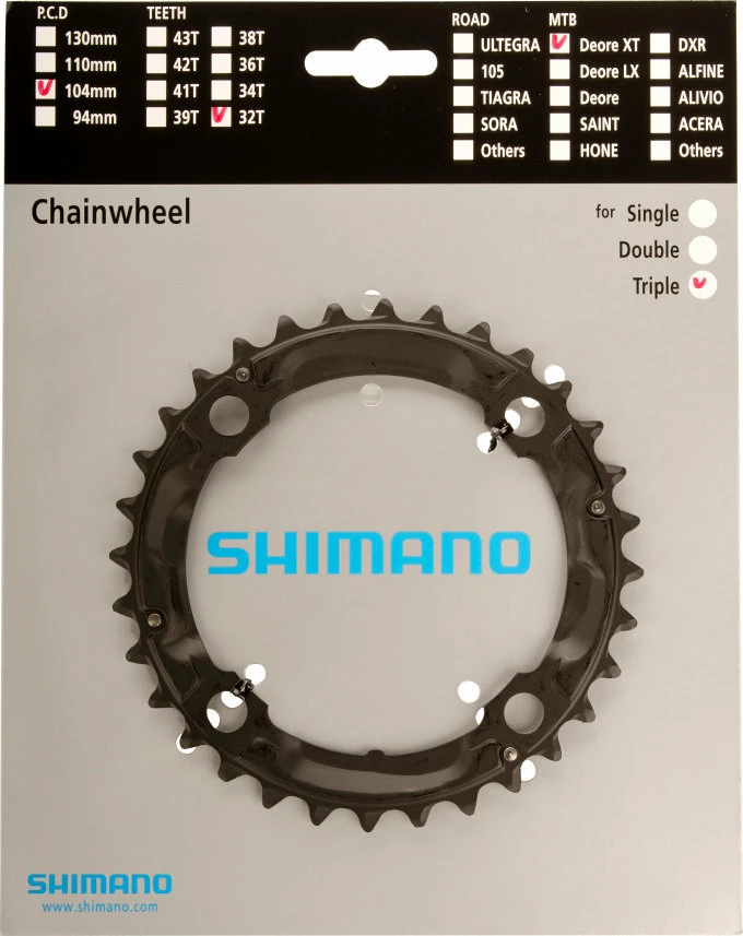 Shimano XT 2004-2007 4-Arm 9-fach 32 Zähne S-Type IG Alu Schwarz Y-1F898020 3 Shimano XT 2004-2007 4-Arm 9-fach 32 Zähne S-Type IG Alu Schwarz Y-1F898020
