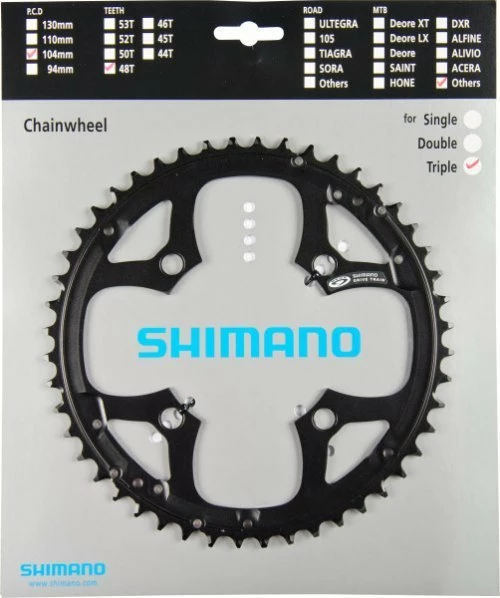 Shimano Deore 2000 4-Arm 48 Zähne T-Type IG Alu Schwarz Für Schutzring Y-1FM98120 / Y-1HL98140 3 Shimano Deore 2000 4-Arm 48 Zähne T-Type IG Alu Schwarz Für Schutzring Y-1FM98120 / Y-1HL98140